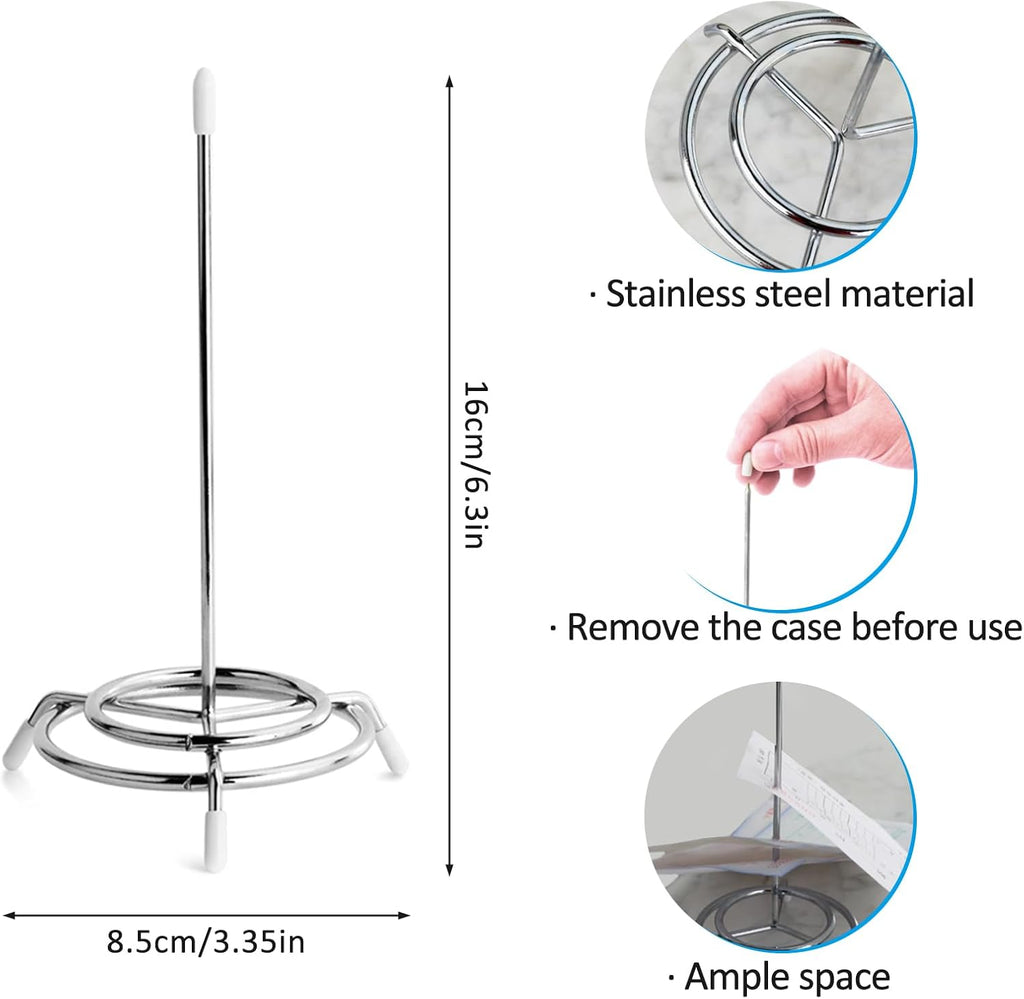 Ticket Receipt Holder Check Spindle Orders, Bill Check Fork Holder Memos and Receipt Studs - Stainless Steel - Paper Receipt Holder Studs Easily Organize Your Finances (3)