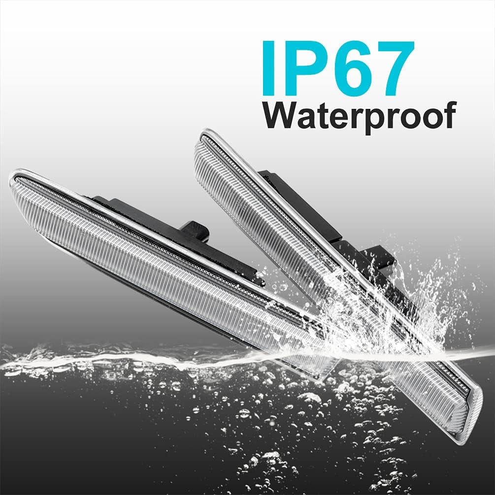 Amber/Red LED Side Marker Lights for Acura TL 2004 2005 2006 2007 2008 Clear Lens Front/Rear Left Right LED Sidemarker Lamps Replacements