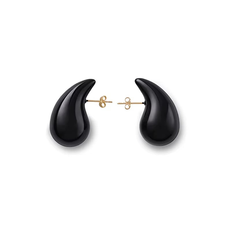 Fashion Chunky Earrings for Women Gold Plated Stainless Steel High-Quality Waterdrop Vintage Stud Earrings Jewelry Celebrity