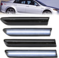 Front Rear LED Side Marker Lights for 2004 2005 2006 2007 2008 Acura TL Smoked Lens Left&Right White LED Sidemarker Turn Signal Light Lamps Parking Light