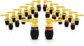 Deadbolt Right-Angle Banana Plugs, 12 Pairs Quick Connect Gold Plated Speaker Plugs 90 Degree