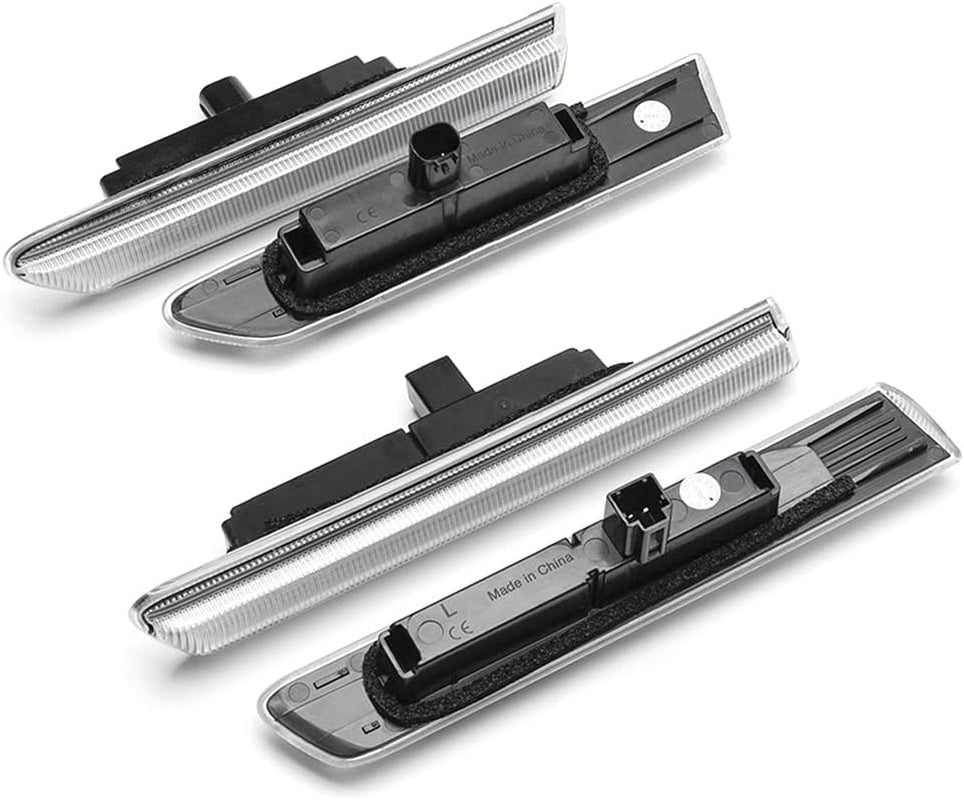 Amber/Red LED Side Marker Lights for Acura TL 2004 2005 2006 2007 2008 Clear Lens Front/Rear Left Right LED Sidemarker Lamps Replacements