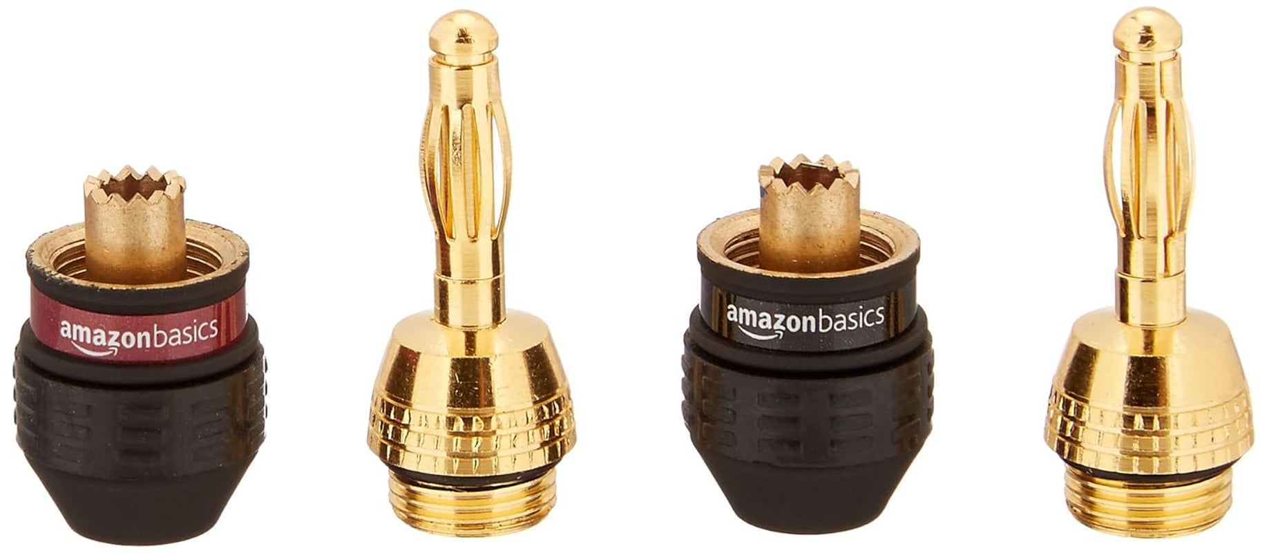 Speaker Connector Banana Plug to Banana Plug, 0.5" X 0.5" X 1.3", Black, 24 Count (Pack of 12)