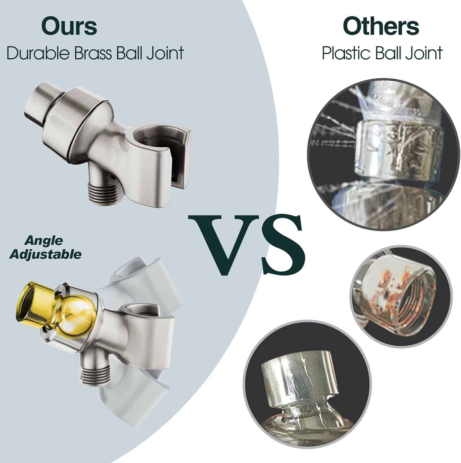 9 Spray Settings Shower Head with Handheld High Pressure Brushed Nickel Hand Held Showerhead with 60 Inch Stainless Steel Hose and Adjustable Overhead Bracket