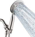 9 Spray Settings Shower Head with Handheld High Pressure Brushed Nickel Hand Held Showerhead with 60 Inch Stainless Steel Hose and Adjustable Overhead Bracket