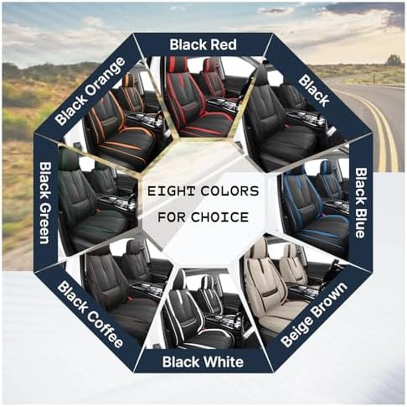 Fit for Acura TL Seat Covers 2004-2014, Full Coverage Customized, Premium Leather Waterproof Stain-Resistant Easy Install(Beige&Brown/Standard 5 Seats)