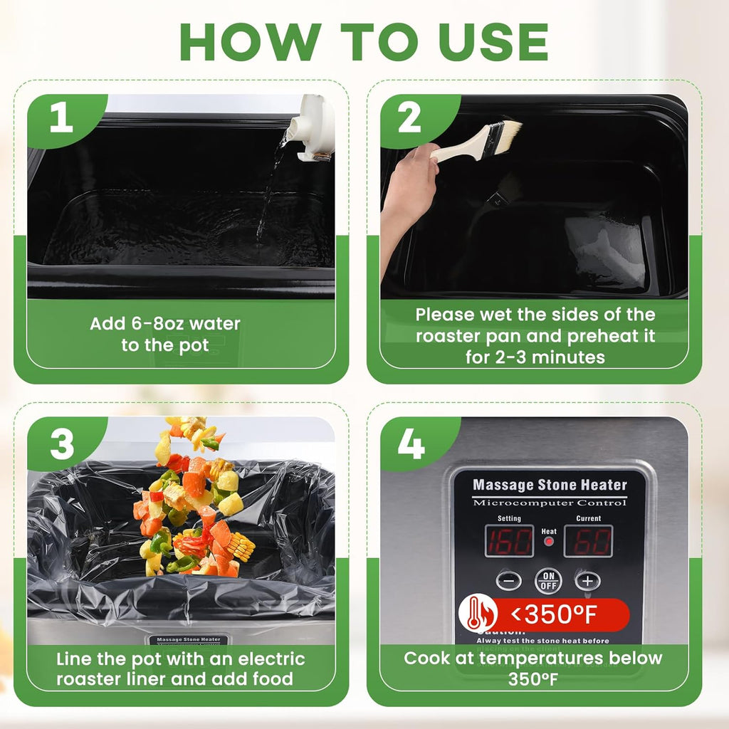 Electric Roaster Liners 34 X 18 Inch 15 Counts Disposable Roaster Liners Fits 16, 18, 22 Quarts Roasters, Roasting Oven Liners Cooking Bags for Immediate Cleanup