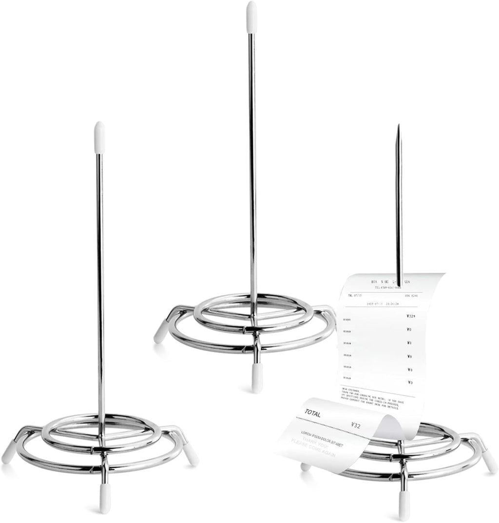Ticket Receipt Holder Check Spindle Orders, Bill Check Fork Holder Memos and Receipt Studs - Stainless Steel - Paper Receipt Holder Studs Easily Organize Your Finances (3)