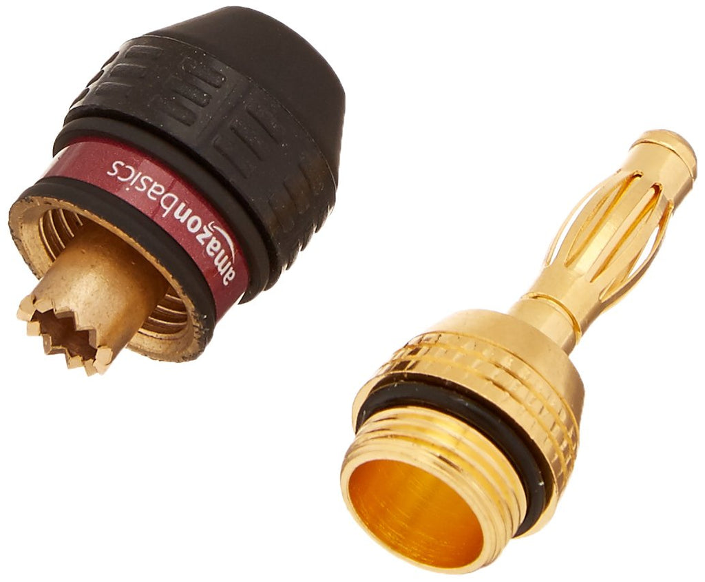 Speaker Connector Banana Plug to Banana Plug, 0.5" X 0.5" X 1.3", Black, 24 Count (Pack of 12)