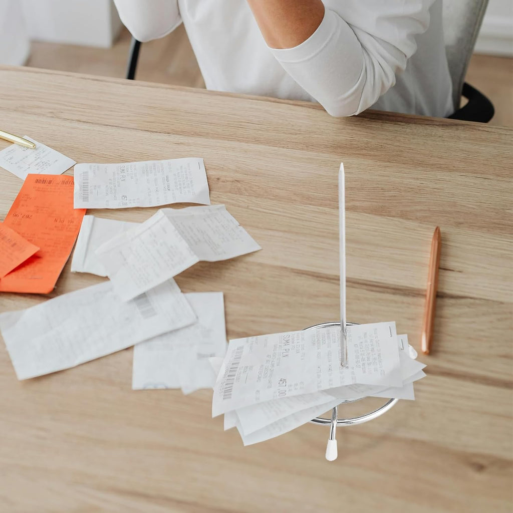 Ticket Receipt Holder Check Spindle Orders, Bill Check Fork Holder Memos and Receipt Studs - Stainless Steel - Paper Receipt Holder Studs Easily Organize Your Finances (3)