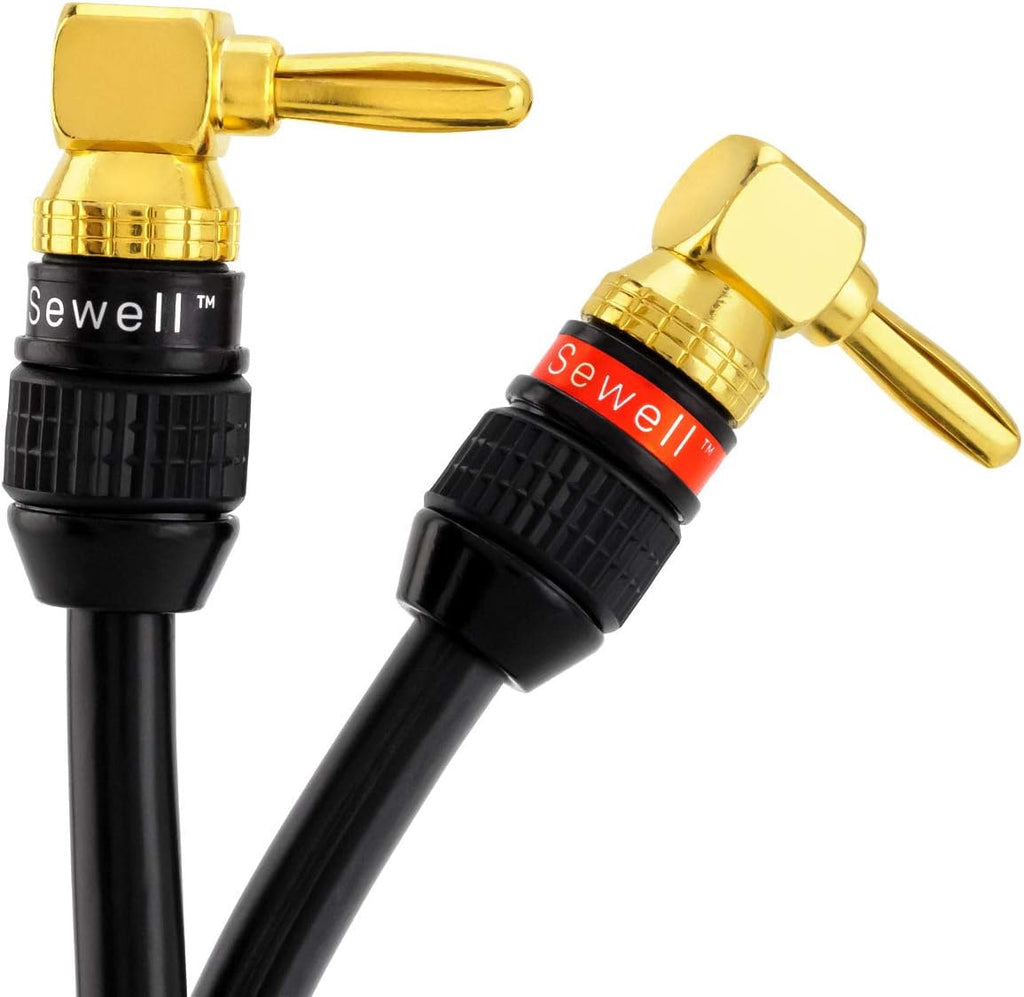 Deadbolt Right-Angle Banana Plugs, 12 Pairs Quick Connect Gold Plated Speaker Plugs 90 Degree