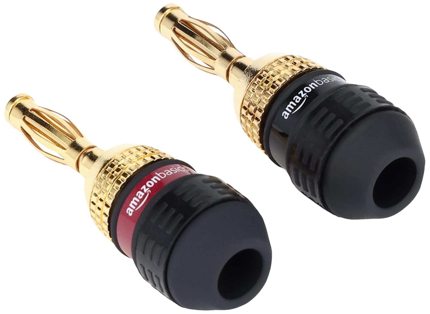 Speaker Connector Banana Plug to Banana Plug, 0.5" X 0.5" X 1.3", Black, 24 Count (Pack of 12)