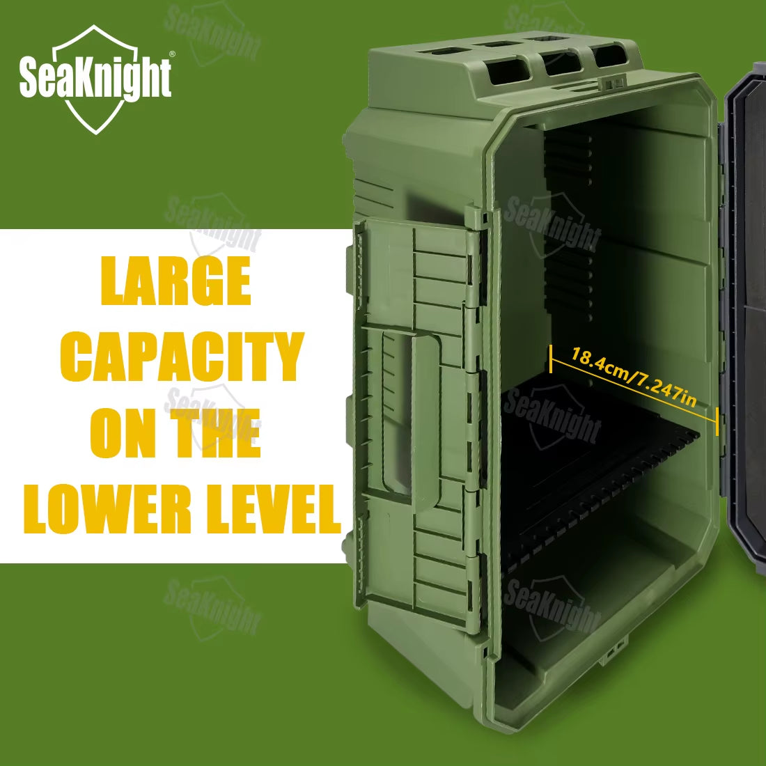 Brand 20L Fishing Tackle Box SK05 Double Layer Large Capacity Hard Fishing Storage Box Multifunctional Case Rod Holder