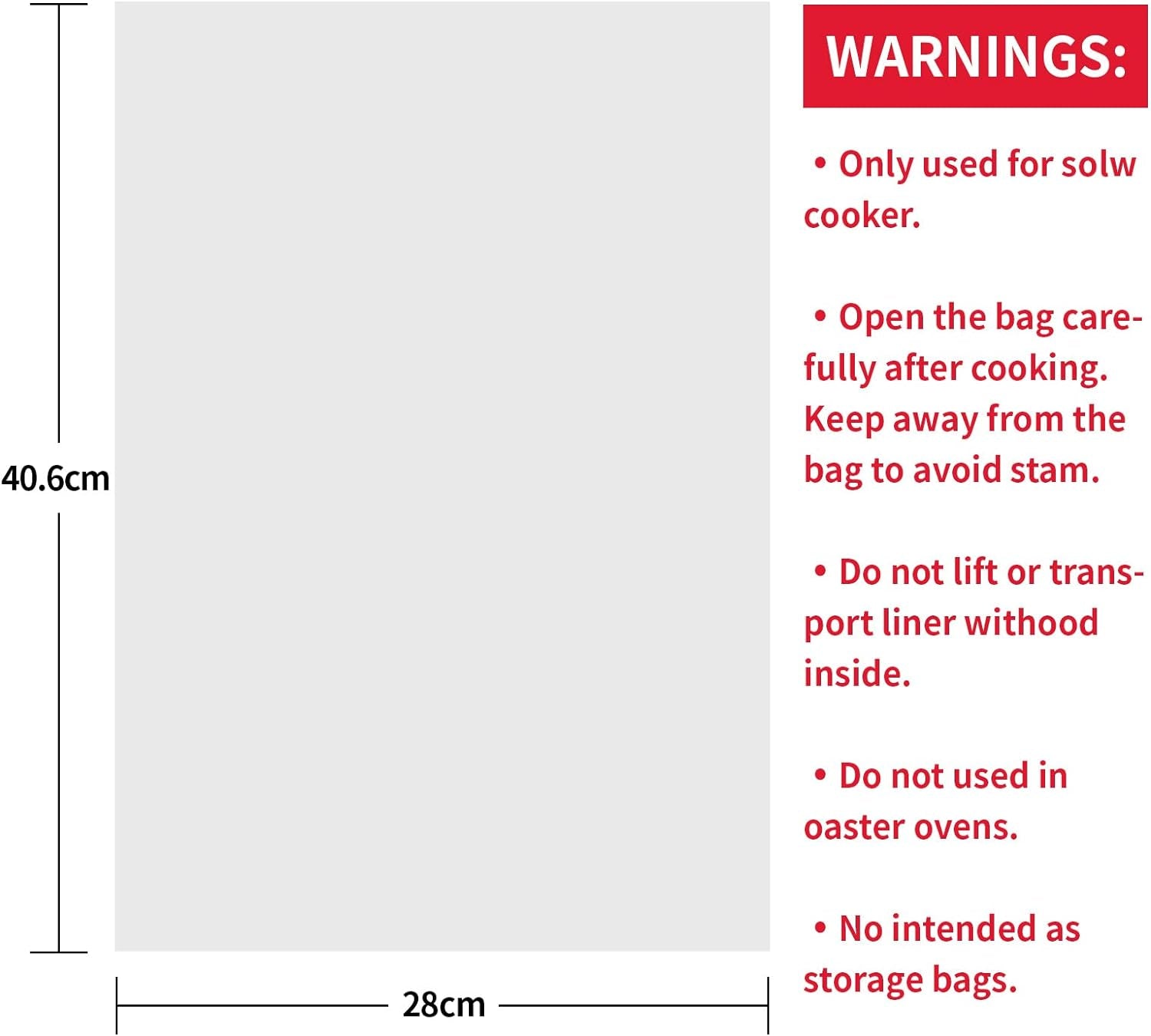 Slow Cooker Liners Disposable Cooking Bags Small Size Pot Liners Fit 1QT to 3QT Suitable for Oval & round Pot (10)