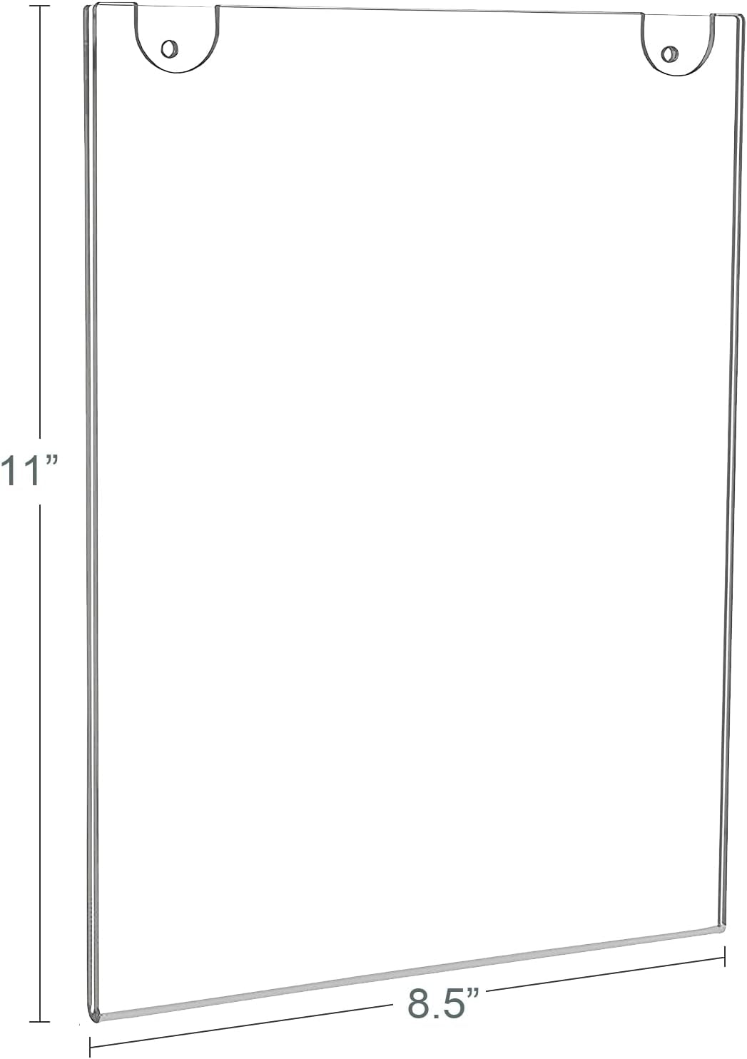 3 Pack Acrylic Sign Holder 8.5X11 Wall Mount Portrait – Clear Menu, Flyer & Picture Frame with Screws & Adhesive Tape, Wall Mounted Document Display for Office, School, Restaurant, Hotel, Public Space