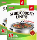 Slow Cooker Liners Disposable Cooking Bags Large Size Pot Liners Fit 4QT to 8.5QT Suitable for Oval & round Pot (20 BAGS)
