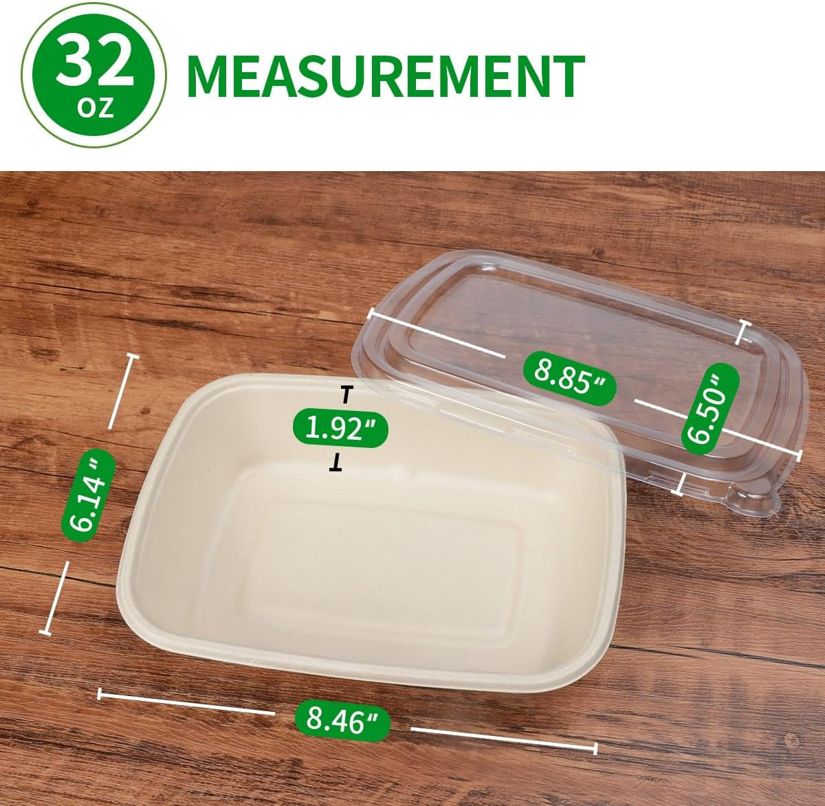 50 Pack 32 Oz Paper Meal Prep Bowls with Lids for Salad, Pasta, Nacho, Burrito, Paper Meal Prep Container Take Out Food Container with Lid (50 Bowls 50 Lids)