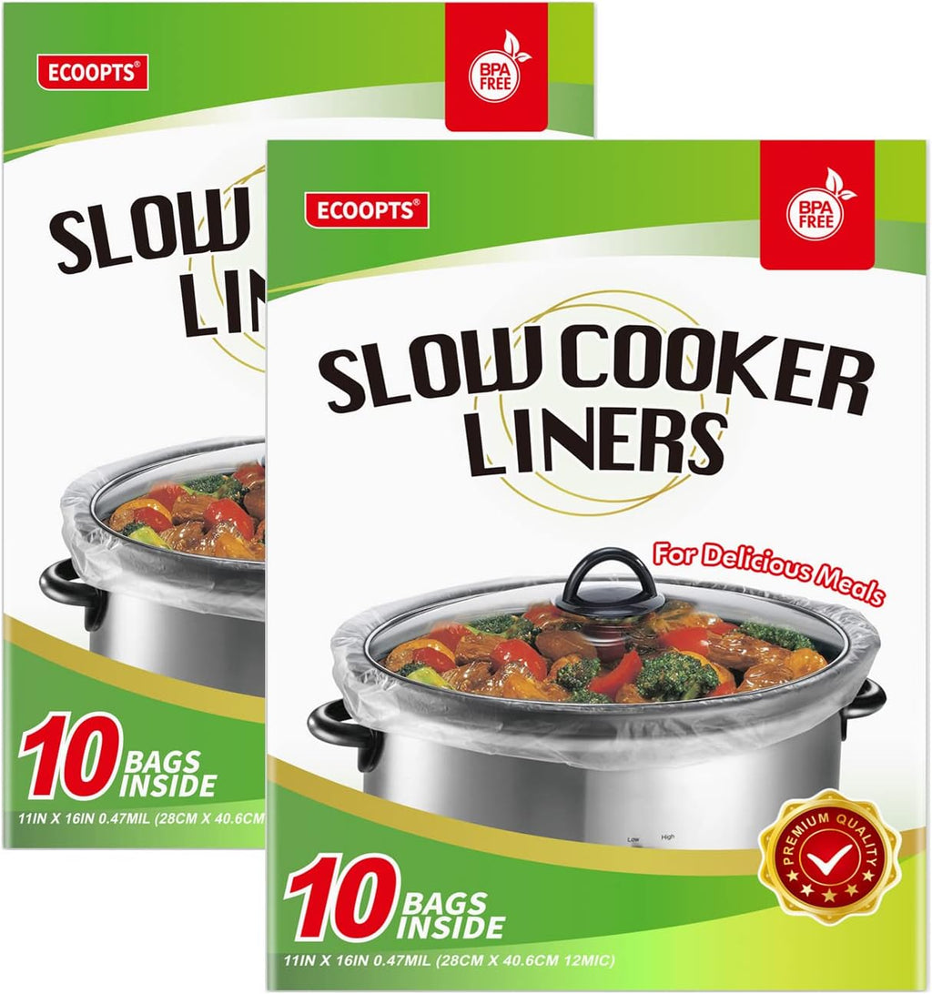 Slow Cooker Liners Disposable Cooking Bags Small Size Pot Liners Fit 1QT to 3QT Suitable for Oval & round Pot (20)