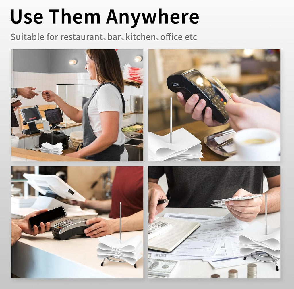 Ticket Stabber for Restaurant, 3PCS Ticket Receipt Holder Stabber Check Spindle Stick Orders Spike for Businesses Kitchen Office, Bill Fork, Memo Holder Spike