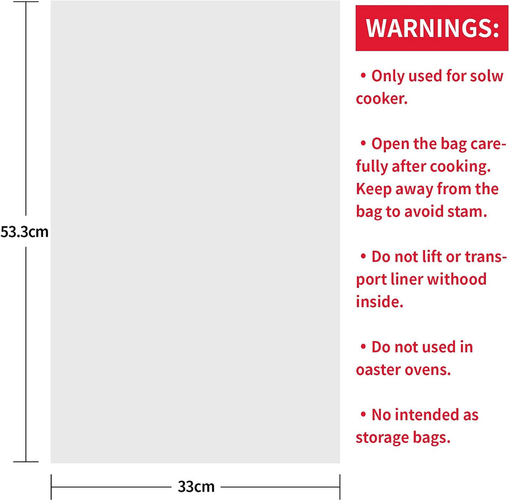 Slow Cooker Liners Disposable Cooking Bags Large Size Pot Liners Fit 4QT to 8.5QT Suitable for Oval & round Pot (20 BAGS)