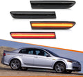 4PCS Amber&Red Full LED Front+Rear Side Marker Lights for 2004-2008 Acura Tl,Turn Signal Lights Replace OEM Sidemarker Lamps