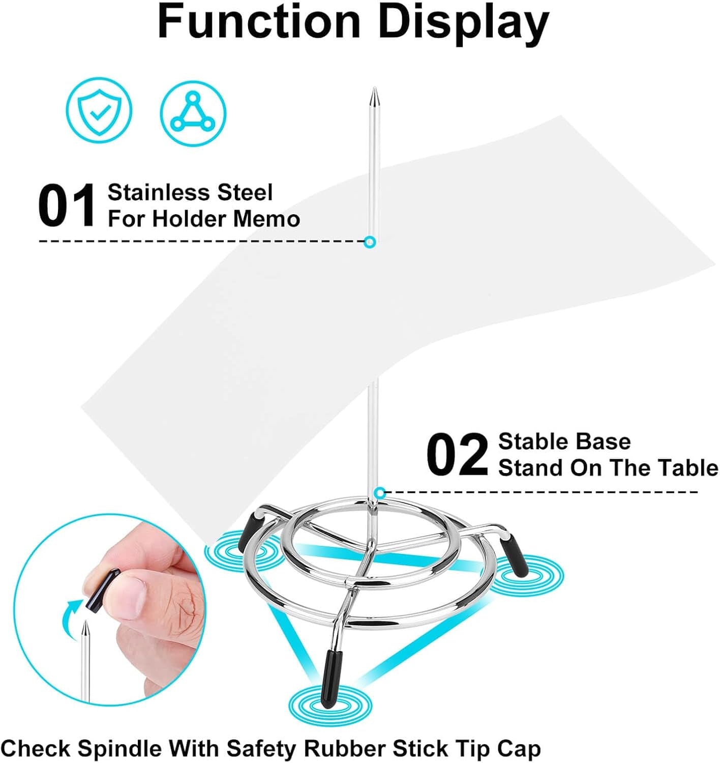 4PCS Ticket Stabber Holder, Receipt Spike, Ticket Spike, Check Spindle, Bill Fork,Ticket Stabber for Restaurant, Memo Holder