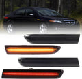 Front & Rear LED Side Marker Lights for Acura TL 2004 2005 2006 2007 2008, Acura Smoked Lens Side Bumper Marker Lights, TL Amber & Red LED Turn Signal Lamps, 4 PCS