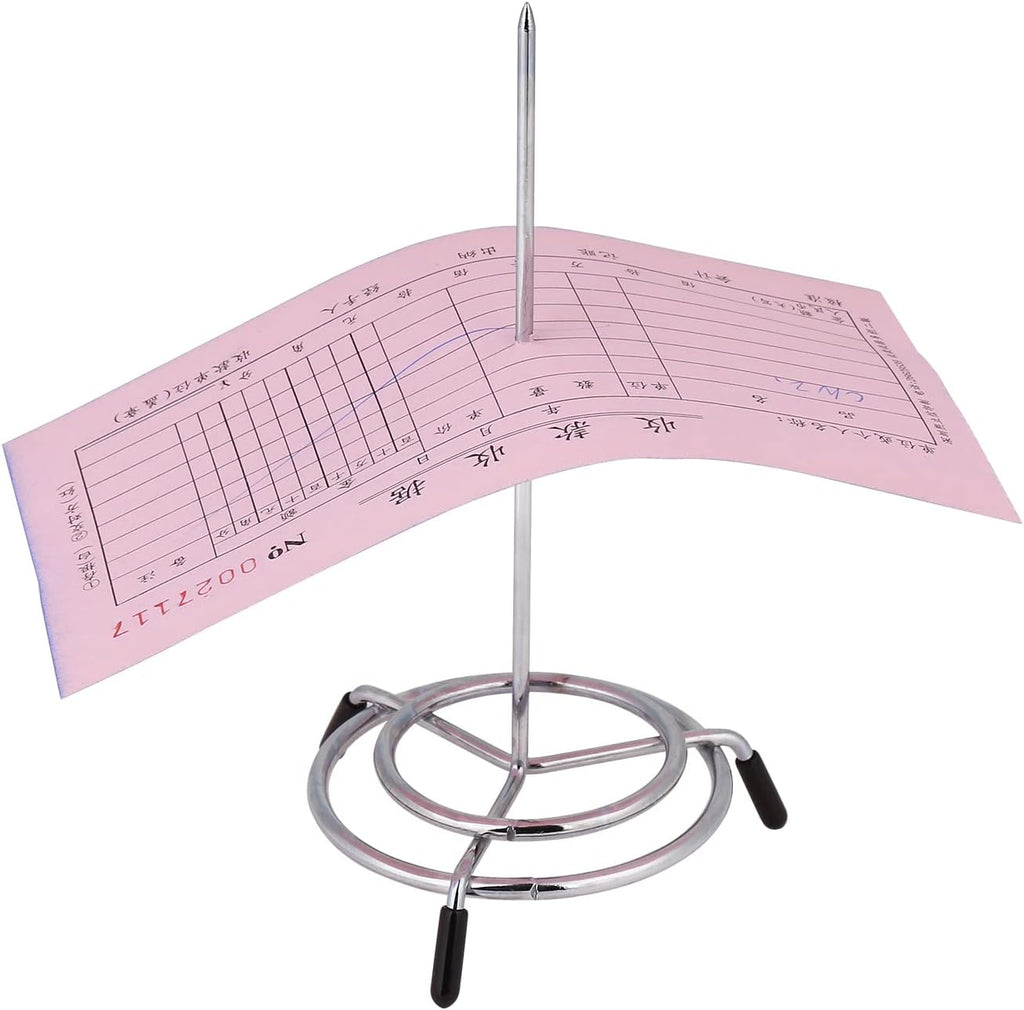 4PCS Check Spindle, Receipt Holder Spike, Stainless Steel Bill Fork, Memo Holder Spike