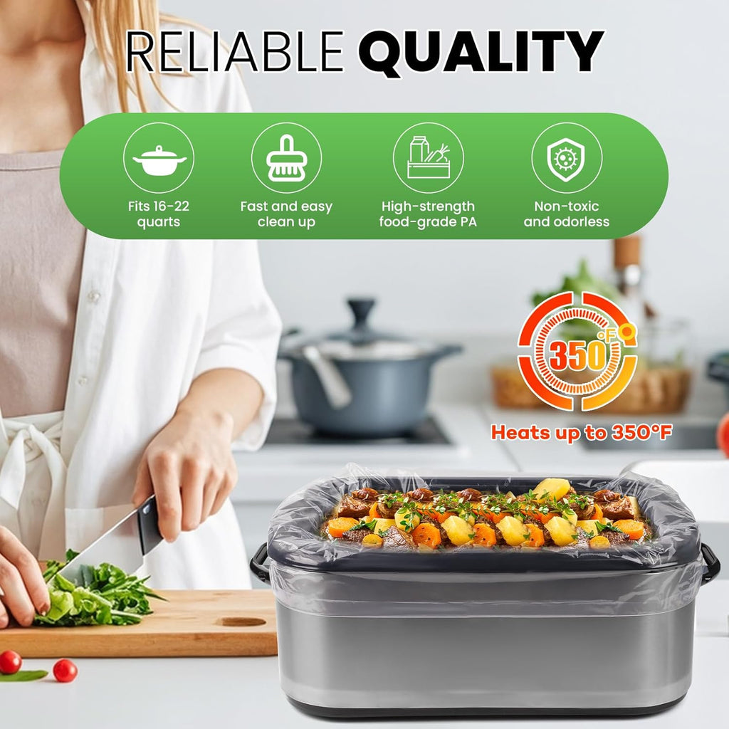 Electric Roaster Liners 34 X 18 Inch 15 Counts Disposable Roaster Liners Fits 16, 18, 22 Quarts Roasters, Roasting Oven Liners Cooking Bags for Immediate Cleanup