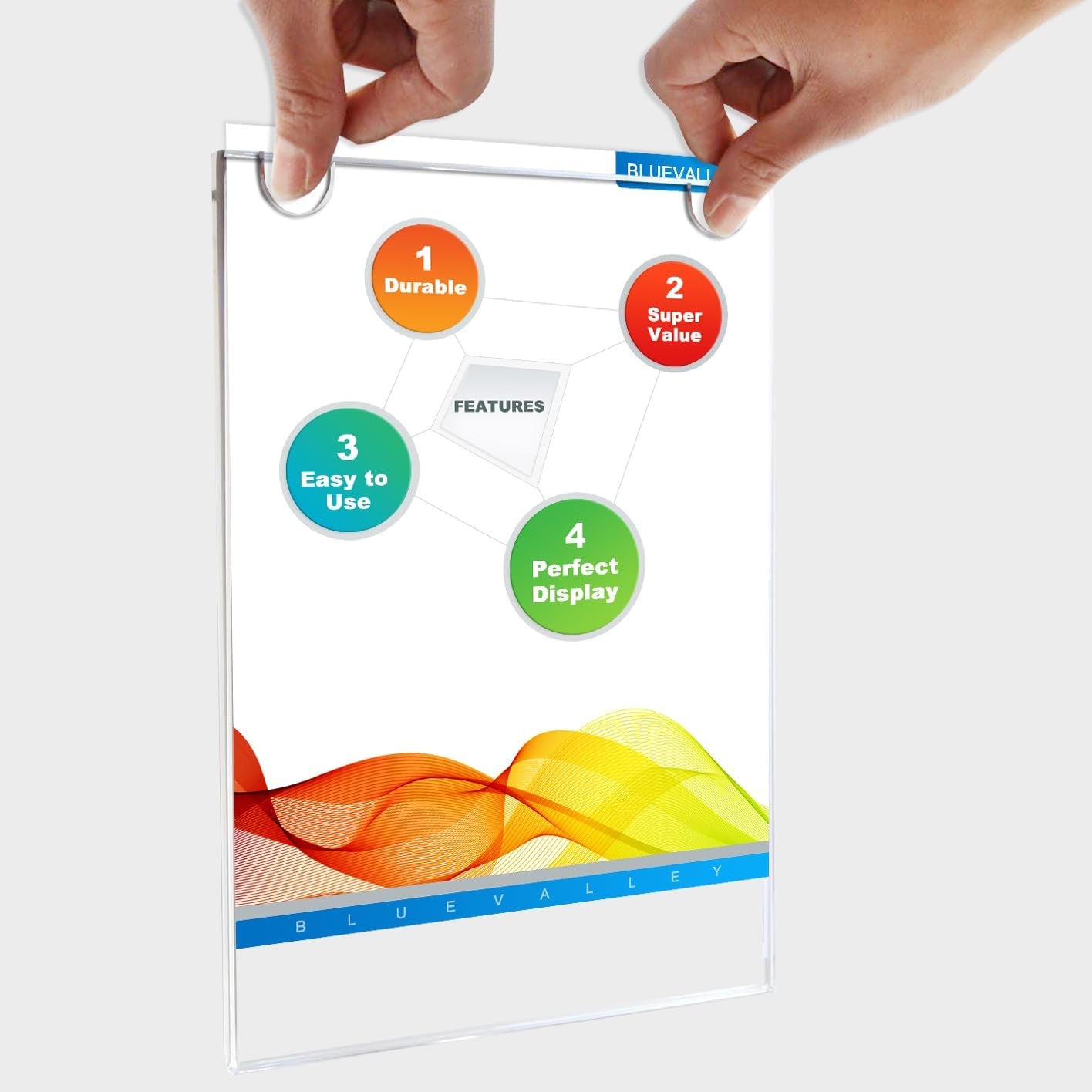 3 Pack Acrylic Sign Holder 8.5X11 Wall Mount Portrait – Clear Menu, Flyer & Picture Frame with Screws & Adhesive Tape, Wall Mounted Document Display for Office, School, Restaurant, Hotel, Public Space