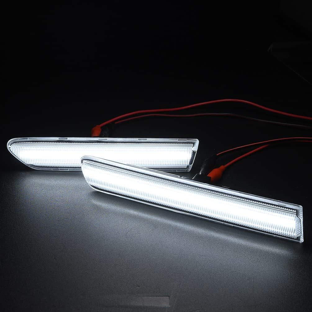 Front/Rear LED Side Marker Lights for 2004 2005 2006 2007 2008 Ac-Ura TL Clear Lens Left Right White LED Sidemarker Turn Signal Light Lamps Parking Light