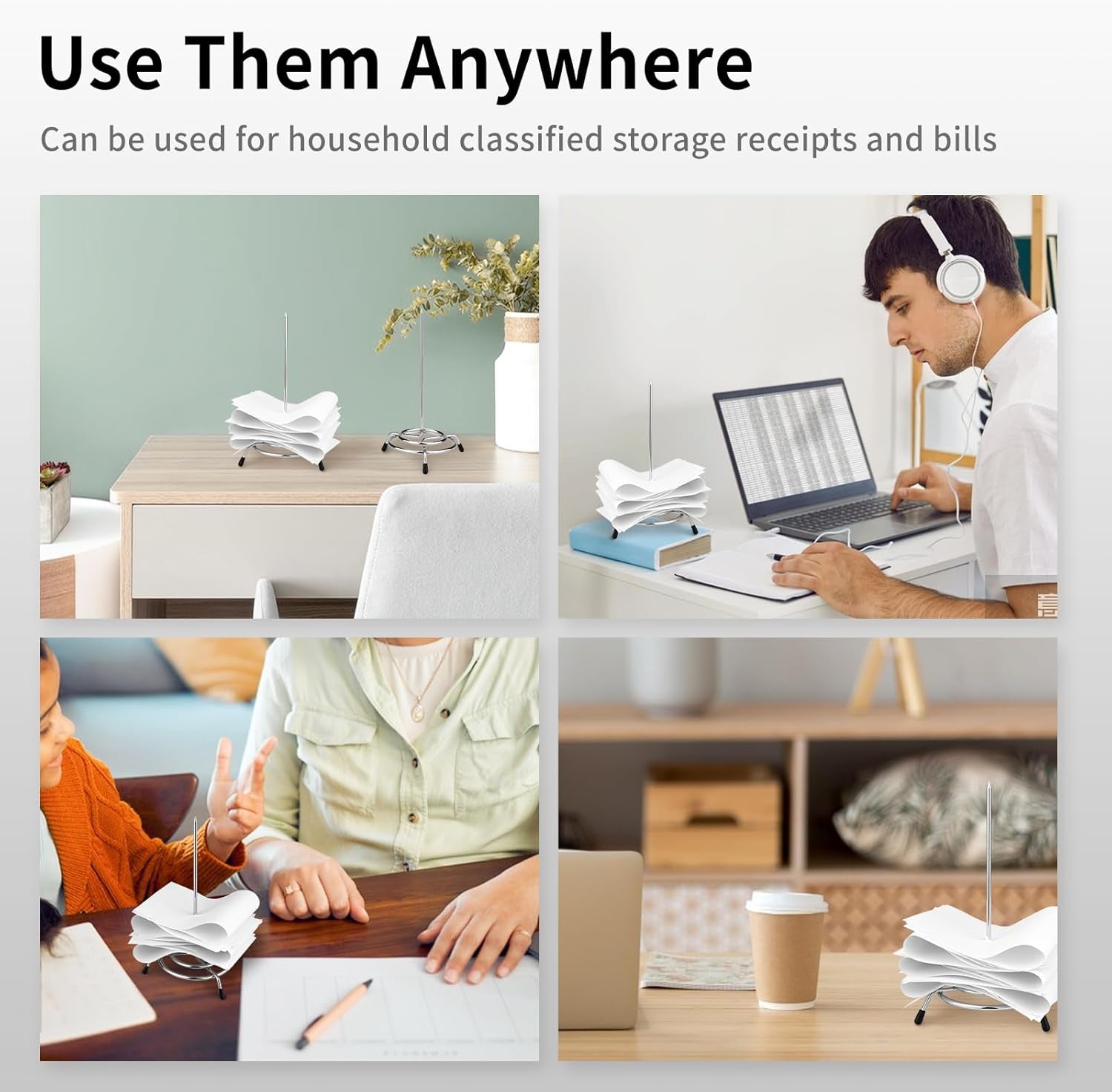 Ticket Stabber for Restaurant, 3PCS Ticket Receipt Holder Stabber Check Spindle Stick Orders Spike for Businesses Kitchen Office, Bill Fork, Memo Holder Spike