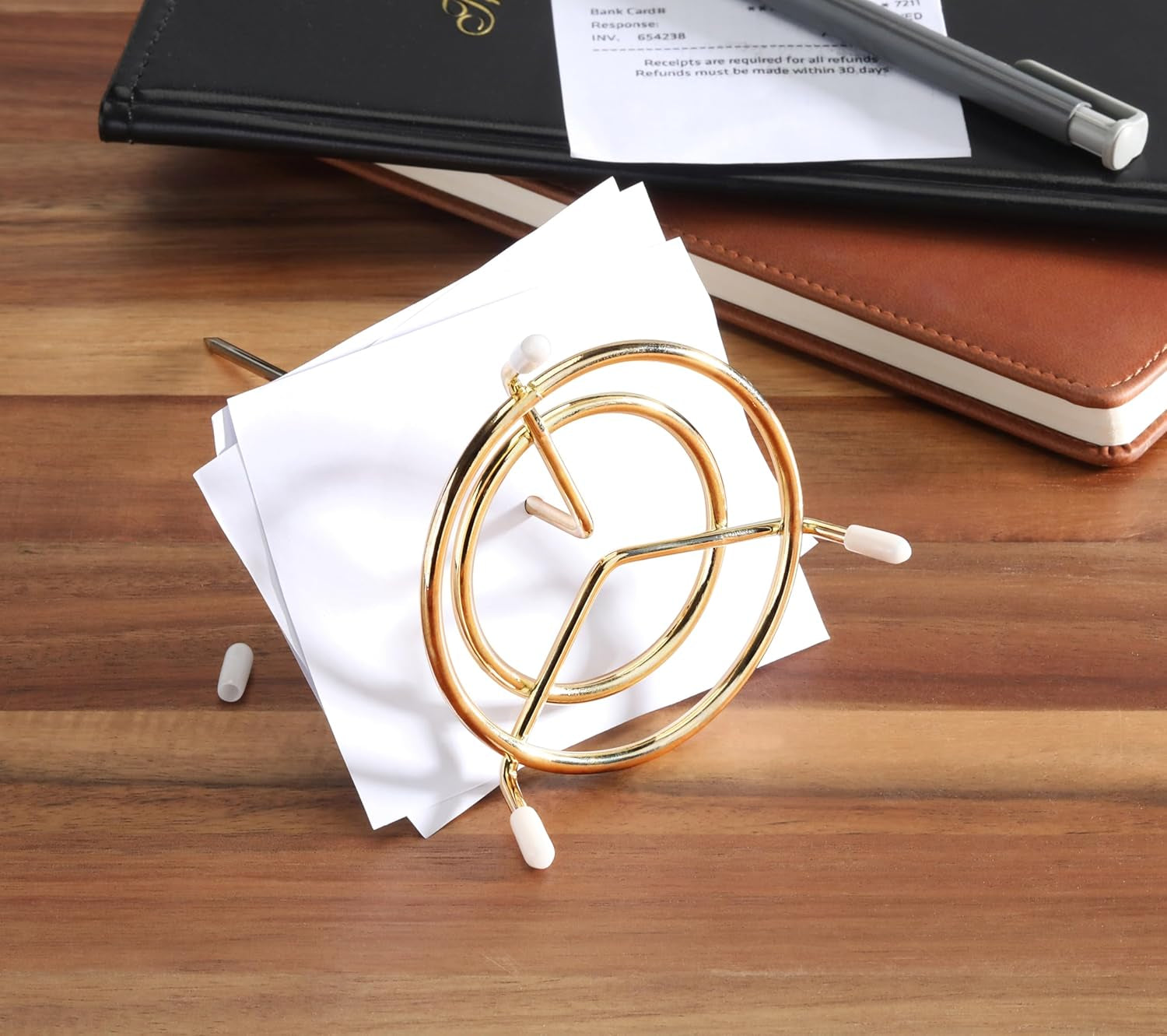 23770 Brass Plated Check Spindle Holder for Receipts, 6.5-Inch, Gold