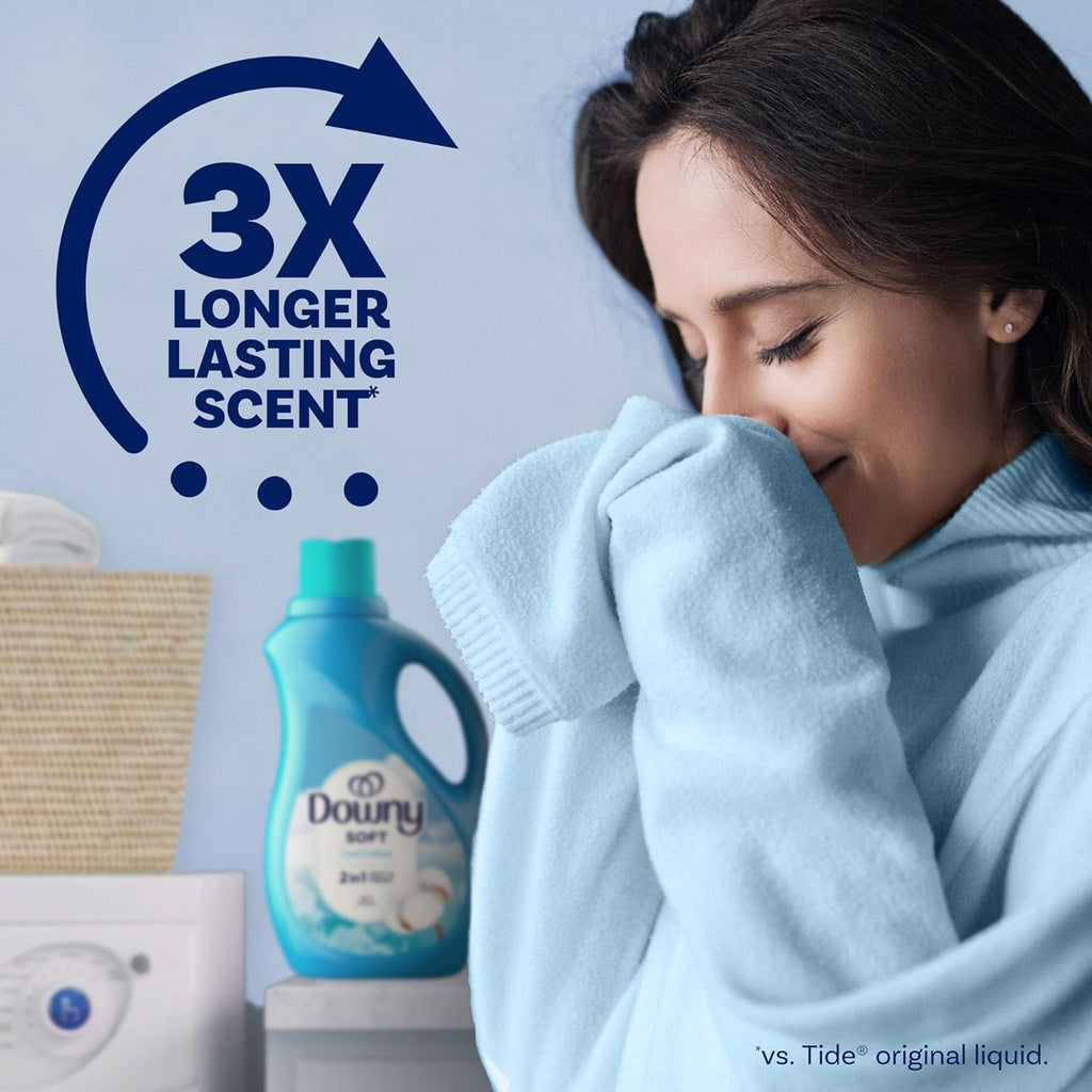 Soft, 2 in 1 Soft and Fresh Liquid Fabric Softener, Cool Cotton, 111 Fl Oz, 150 Loads, Fabric Conditioner Liquid Provides Softness and Freshness for Fabrics
