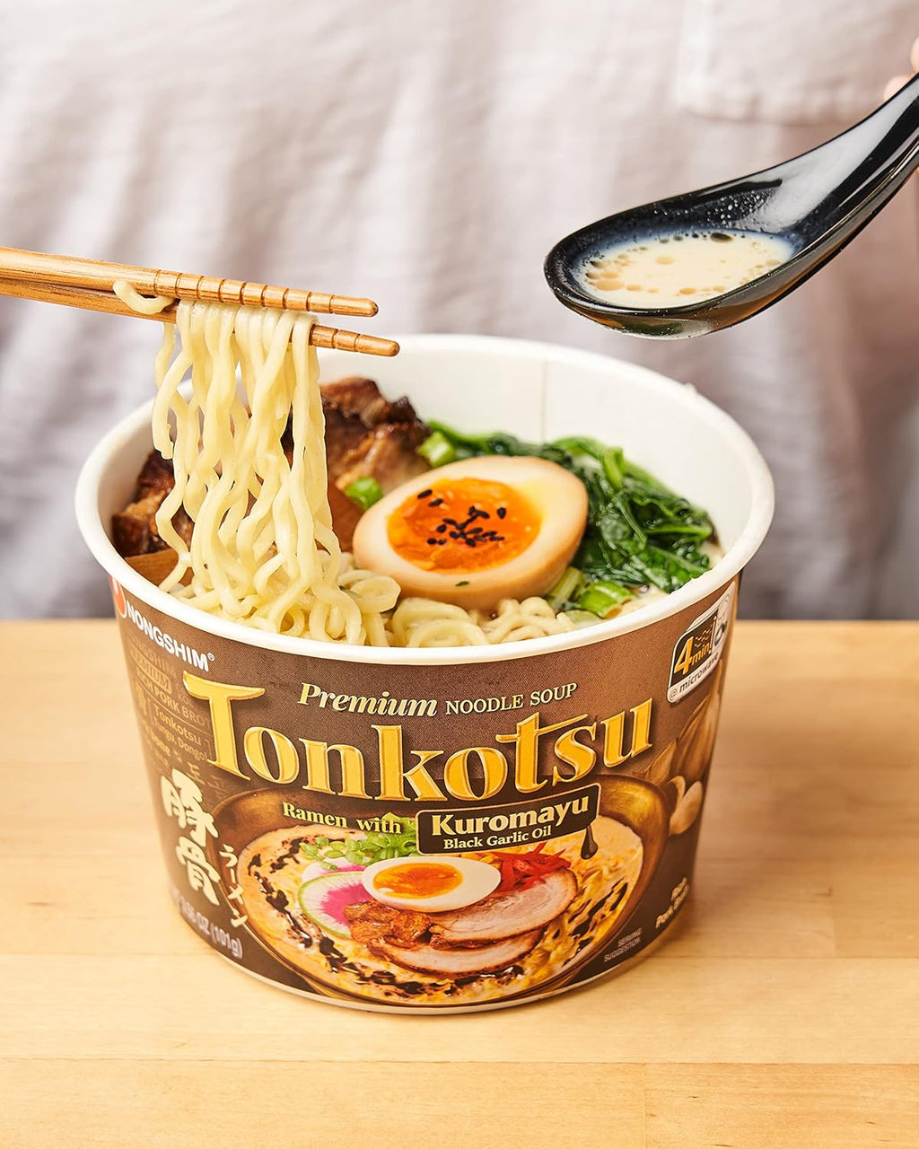 Tonkotsu Ramen with Kuromayu Noodle Big Bowl, 3.56 Ounce (Pack of 6)
