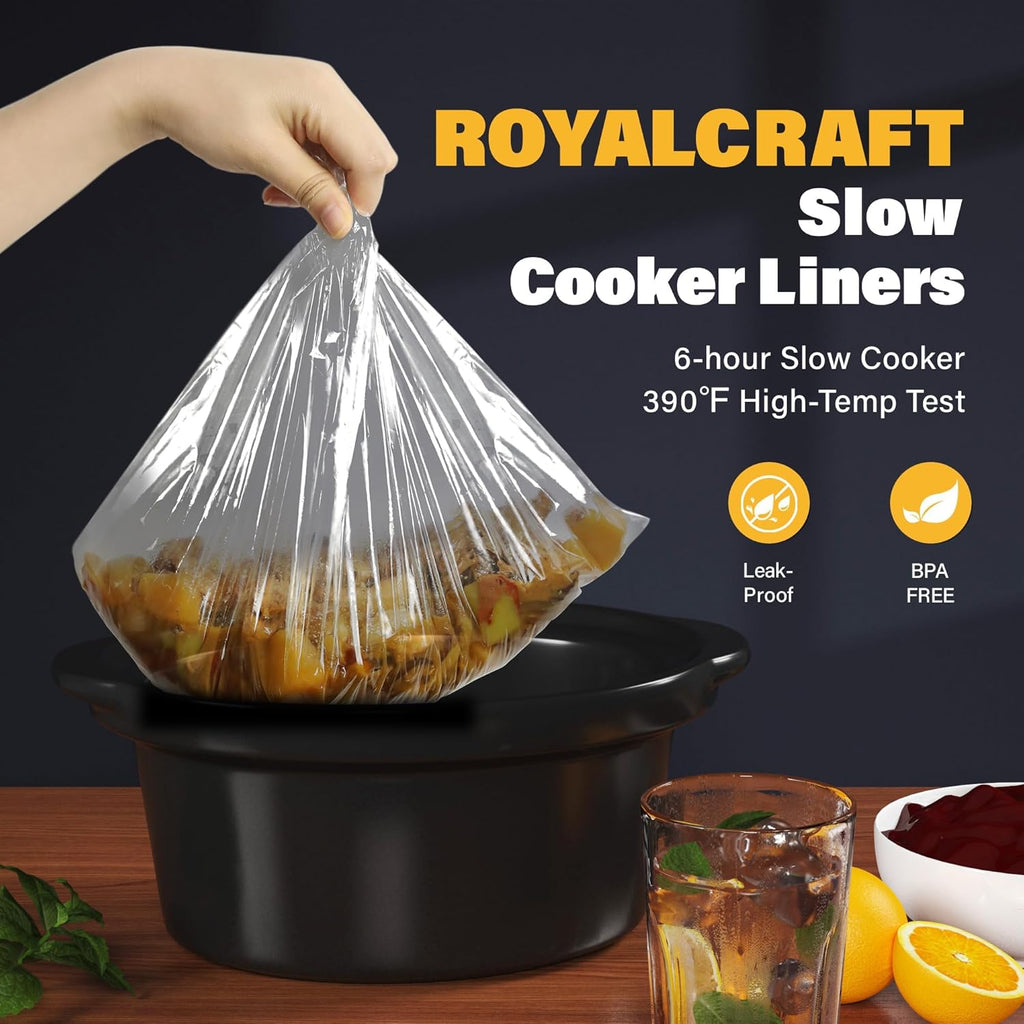 Slow Cooker Liners, Disposable Cooking Bags Large Size Pot Liners Fit 1QT to 4Qt,Suitable for Oval & round Pot 10 Count