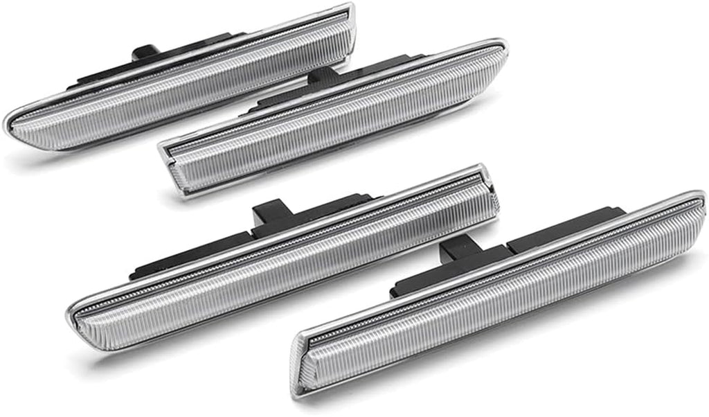 Front/Rear LED Side Marker Lights for 2004 2005 2006 2007 2008 Ac-Ura TL Clear Lens Left Right White LED Sidemarker Turn Signal Light Lamps Parking Light