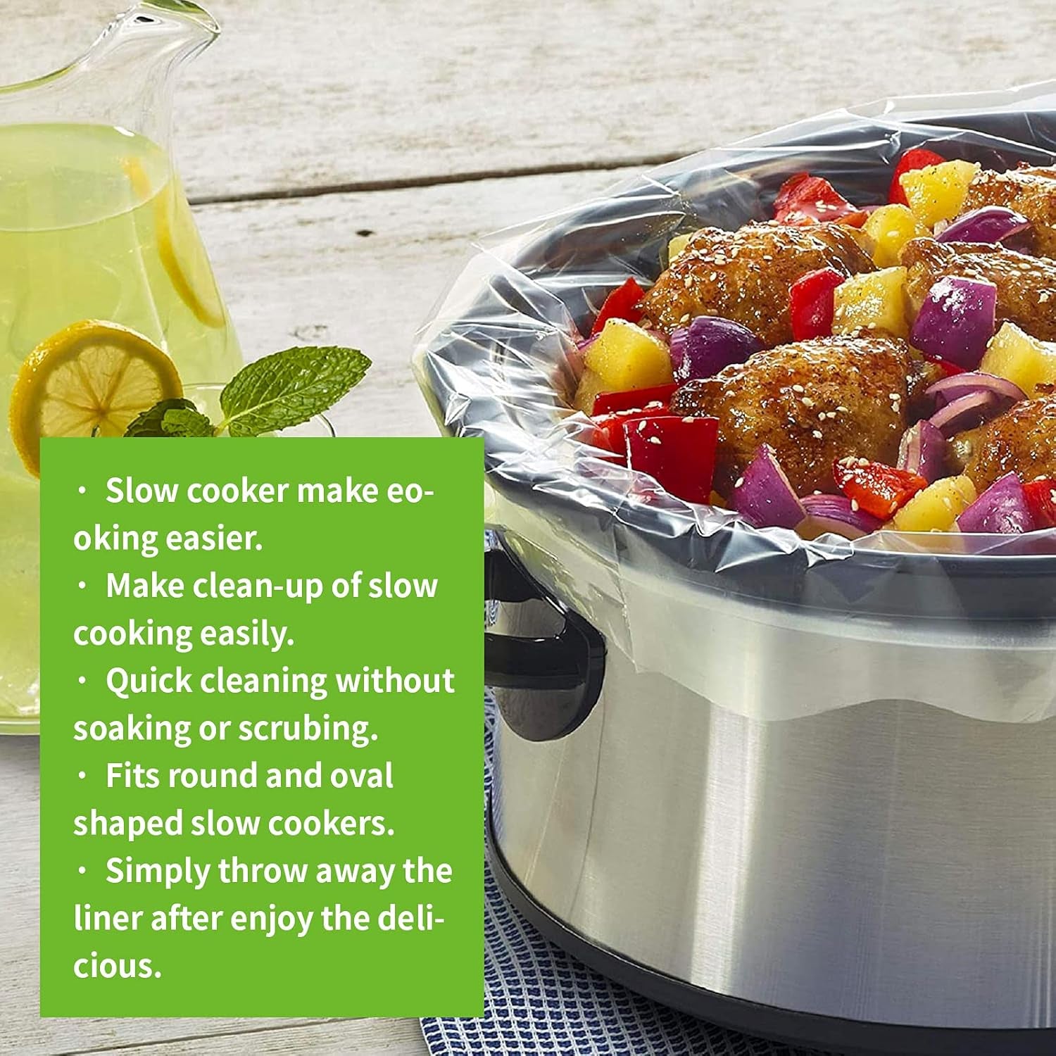 Slow Cooker Liners Disposable Cooking Bags Small Size Pot Liners Fit 1QT to 3QT Suitable for Oval & round Pot (20)