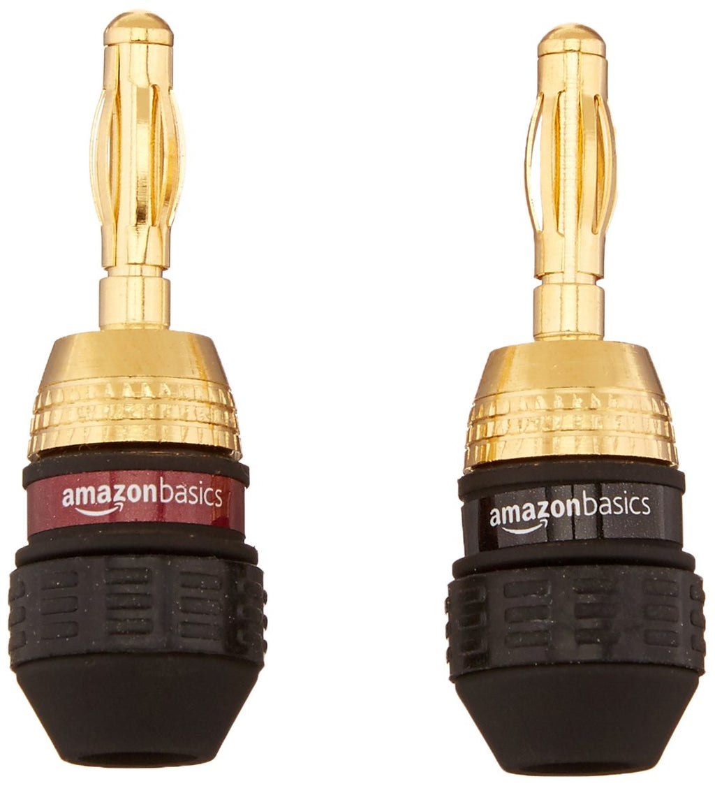 Speaker Connector Banana Plug to Banana Plug, 0.5" X 0.5" X 1.3", Black, 24 Count (Pack of 12)