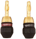 Speaker Connector Banana Plug to Banana Plug, 0.5" X 0.5" X 1.3", Black, 24 Count (Pack of 12)