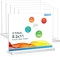 Clear Plastic Flyer Sign Holder 8.5 X 11 Standing, Horizontal Table Top Acrylic Brochure Menu Signs Holder, Double Sided Plexi Picture Photo Frame Lucite Paper Display Stand for Office Retail Vendor Show Fairs
