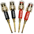 CESS-220 Pin Banana Plug to 4Mm Female Banana Jack/Speaker Wire, 4 Pack (Braided-Type to 4Mm)